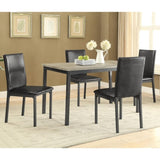 Grey and Black Rectangle Dining Table B062P145635