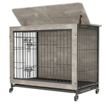 ZUN 23 Inch Gray Heavy-Duty Dog Crate Furniture 07406983