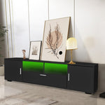 ZUN Modern TV stand with LED Lights Entertainment Center TV cabinet with Storage for Up to 75 inch for W162594688