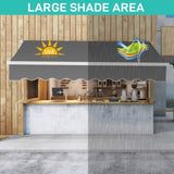12*10FT gray retractable awning aluminum alloy bracket polyester cloth retractable 06243448