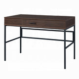 Oak and Black 1-Drawer Writing Desk with USB Port B062P209217