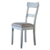 Two Tone Grey and Pearl Grey Ladder Back Side Chairs B062P182718