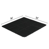 1PC Black Rubber Floor Mat, 90x90x1cm, Anti-Fatigue Kitchen Mat 88776822
