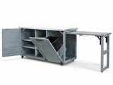 78.3" Outdoor Kitchen Island with Foldable Grill Table, Wooden Outdoor Grill Cart with Trash Can 28665239