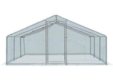5.4*2.7*2m/18.7x8.8x6.5 ft Silver Spire Assembled 180g PE Rain Cloth Metal Chicken/Rabbit Cage 41569190