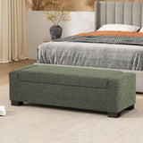 50" Ottoman Bench in Textured Fabric, Rectangular Design with Hinged Lid for Seating, Footrest, and 74862.00