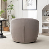 Winnie Modern Teddy Fabric Barrel Chair, 360&deg Swivel, Gray T2574P281444