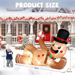 ZUN 9.8 FT Lighted Christmas Inflatable Decoration, Large Inflatable Lying Gingerbread Man, Funny Blow 56334882