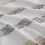 King/Cal King 3 Piece Clipped Jacquard Duvet Cover Set B03597384