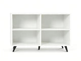 4 Cube Open Storage Bookshelf with 5 Heavy-Duty Metal Elevated Legs, Anti-Tip Wall Anchors Enclosed 46904035