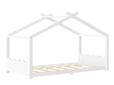 Twin House Floor Bed with Support Slats, Solid Wood House Bed Frame for Kids, No Box Spring Needed 37856201
