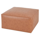 Square PU Leather Ottoman,Tan N757P180768T