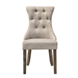 Beige and Reclaimed Grey Tufted Back Side Chairs B062P182696