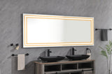 96 x 36 Inch LED Bathroom Mirror with Front and Backlight, Wall Mounted Vanity Mirror, Anti-Fog, W2287P281174