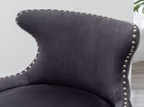 Lindale Contemporary Velvet Upholstered Nailhead Trim Accent Chair, Gray T2574P164505