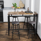 5-Piece Kitchen Counter Height Table Set, Bar Table with 4 Stools W57863979