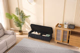 49.21"Wide Velvet Storage Soft Bench for Living Room, Entryway and Bedroom. Black W3118P272645