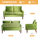 54" Velvet Sofa for Small Spaces, Modern Army Green Fabric Couch with Plush Comfort, Compact Living 26639465
