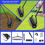 Rolling manual lawn aerator, Home aerator lawn tool pusher, 58-inch handle push lawn aerator for 77255372