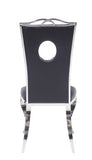 Black and Stainless Steel Side Chair with Cut-Out Back B062P215489