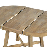 Farmhouse Round Extendable Dining Table with 16" Leaf Wood Kitchen Table 08336730