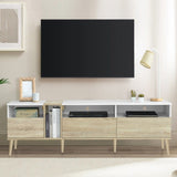 Modern TV with 3 Drawers and Open Shelves, Media Console Table for TVs up to 80'', Entertainment N710P234108K