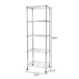 ZUN 5-Tier NSF Heavy Duty Adjustable Storage Metal Rack with Wheels & Shelf Liners Ideal for Garage, 27377485