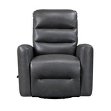 Glider Reclining Chair Swivel Motion Gray Breathable Faux Leather Upholstery Luxury Living Room B011P287701