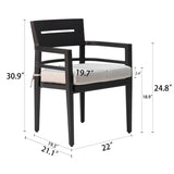 ZUN Outdoor Patio K/D Aluminum Stationary Dining Chairs 4PCS with Outdoor-grade Sunbrella Fabric 04846145