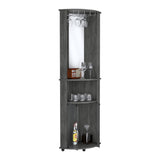 Chicago Corner Bar Cabinet, Rack, Glass Door B070P173192