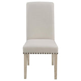 ZUN Beige and Pine Upholstered Parsons Dining Chair B062P153699