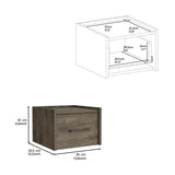 Floating Nightstand, Space-Saving Design with Handy Drawer and Surface, Dark Brown B097P163092
