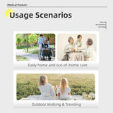 Foldable lightweight wheelchair. Equipped with double hand brakes. Adult wheelchair. Weighs only 27 W3121P297504