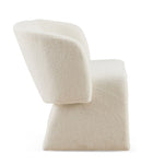 ZUN Modern Dining Chair Accent Chair White Single Sofa Chair,Upholstered Side Chair Teddy Comfy Chair W1164P190832