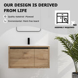 36 Inch Wall Mounted Bathroom Vanity With Gel Sink W99990145