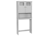 2-Door 3-Tier Toilet Cabinet MDF Melamine-Faced Bathroom Vanity 23.23*8.66*66.93in Grey 44440316