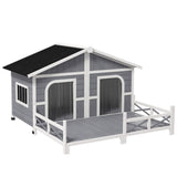 Dog House- Gray, White 13788203