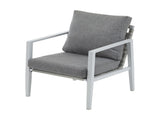 Silver Aluminum Lounge Chair with Sleek Rope Accents and Comfortable Cushions, Perfect for Modern 14684586