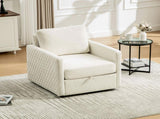 29.5''W Upholstered 360&deg Swivel Armchair with Hidden Storage, Comfy Diamond-Shape Tufted Armrests W3118P419157