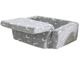 Glow-in-the-Dark Kids Foldable Sofa Bed All-Sponge Single Chaise Lounge Light Grey Star & Moon 41602127