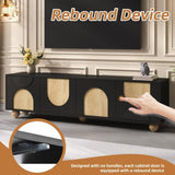 Farmhouse TV Stand with Cable Holes for TVs up to 75", Cream Style Media Console with Rebound N721P288695B