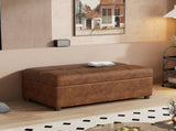 Twin Size Folding Ottoman Sleeper Bed with Mattress Convertible Guest Bed Brown WF307724AAD