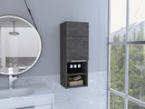 ZUN Mila Bathroom Cabinet, Two Interior Shelves, Two External Shelves, Single Door Cabinet -Smokey Oak B20091952