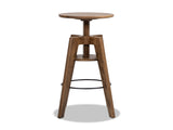Spencer Minimalist Oak Wood Adjustable Bar Counter Stool, Walnut Brown Oak Wood B2719P252308