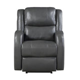 Modern Living Room Furniture 1pc Power Reclining Chair Gray Faux Leather Upholstery Plush Seating B011P256236