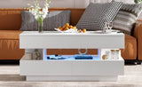 U-Can Lift-Top Coffee Table with 2 Drawers, Modern Coffee Table with Adequate Hidden Compartment, N724P290058K