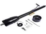 Black 32" Floor Shift Tilt Manual Steering Column w/ Key & 9 Hole Wheel Adpater 01425501