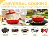 5-Quart Cast Iron Enamel Pot Includes Two Mitts and a 76704786