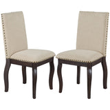 ZUN Set of 4 Dining chairs Wood Upholstered Fabirc Dining Room Chairs with Nailhead 16298358