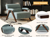 Mid Century Modern Accent Chair with Solid Wood Frame, Upholstered Living Room Chairs with Thick W3835P484157